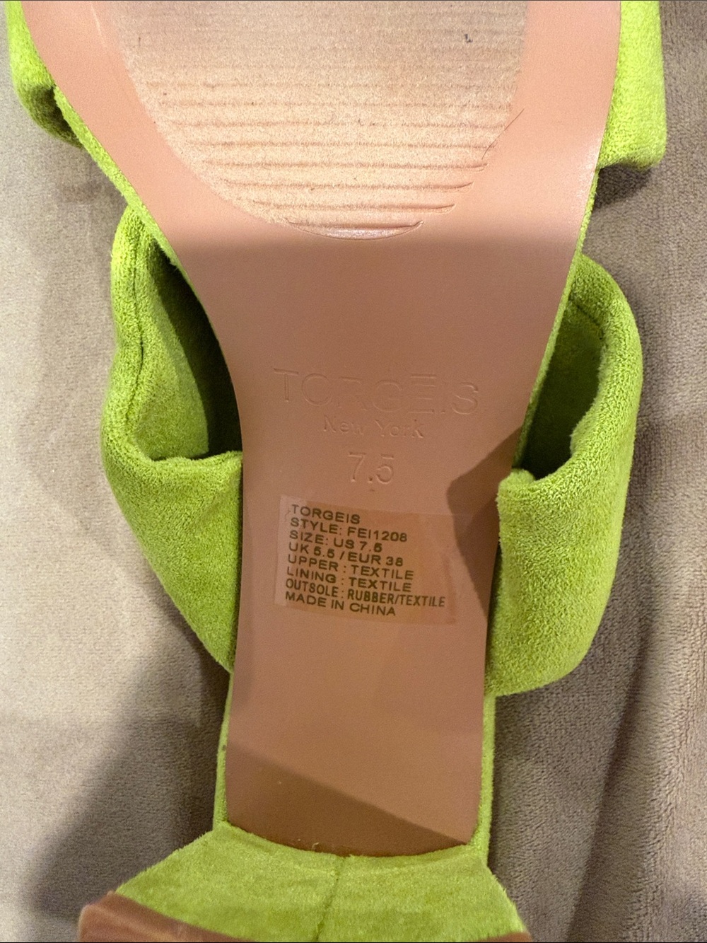 Torgeis Lime Green Knotted Slide Mules - Picture 3 of 4